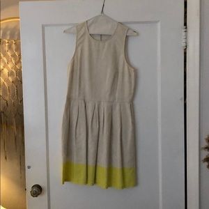 Linen blend GAP yellow colorblock dress w/ pockets